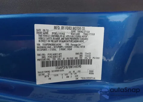 2011 Ford Focus Se z USA, uszkodzony, nr VIN 1FAHP3FN7BW144590